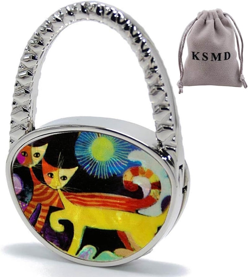 KSMD Purse Hooks for Table and Bars,Portable Purse Hanger Organizers Hooks Handbag Holder Pocketbook Holder Bag Storage for Desk Bag Hook,Foldable Folding Table Hook Hanger - Image 1